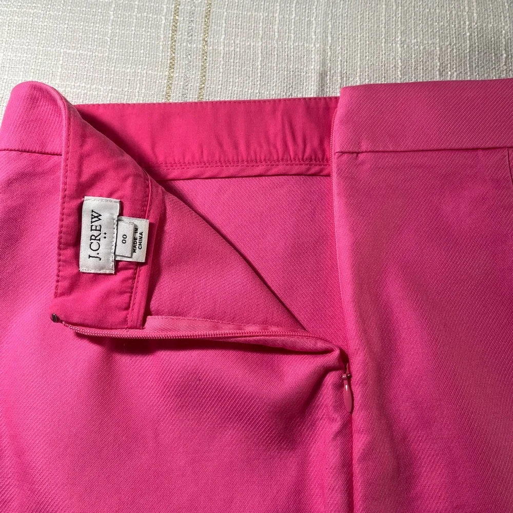 J. Crew Pink Scallop-Hem Pencil Skirt 100% Cotton Size 00